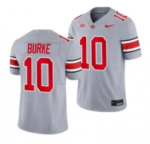 NCAA Ohio State Buckeyes Youth #10 Debzel Burke Grey 2023 Football College Jersey VZU1443OZ